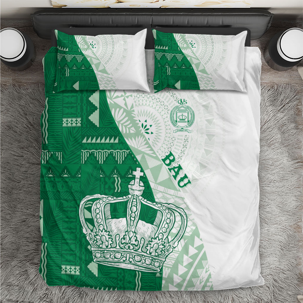 Queen Victoria School Fiji Vulinitu Bau House Bedding Set Masi Tapa LT7 Green - Polynesian Pride
