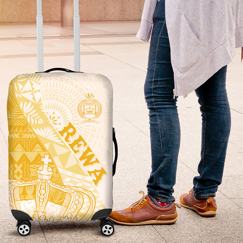 Queen Victoria School Fiji Vulinitu Rewa House Luggage Cover Masi Tapa LT7 Yellow - Polynesian Pride