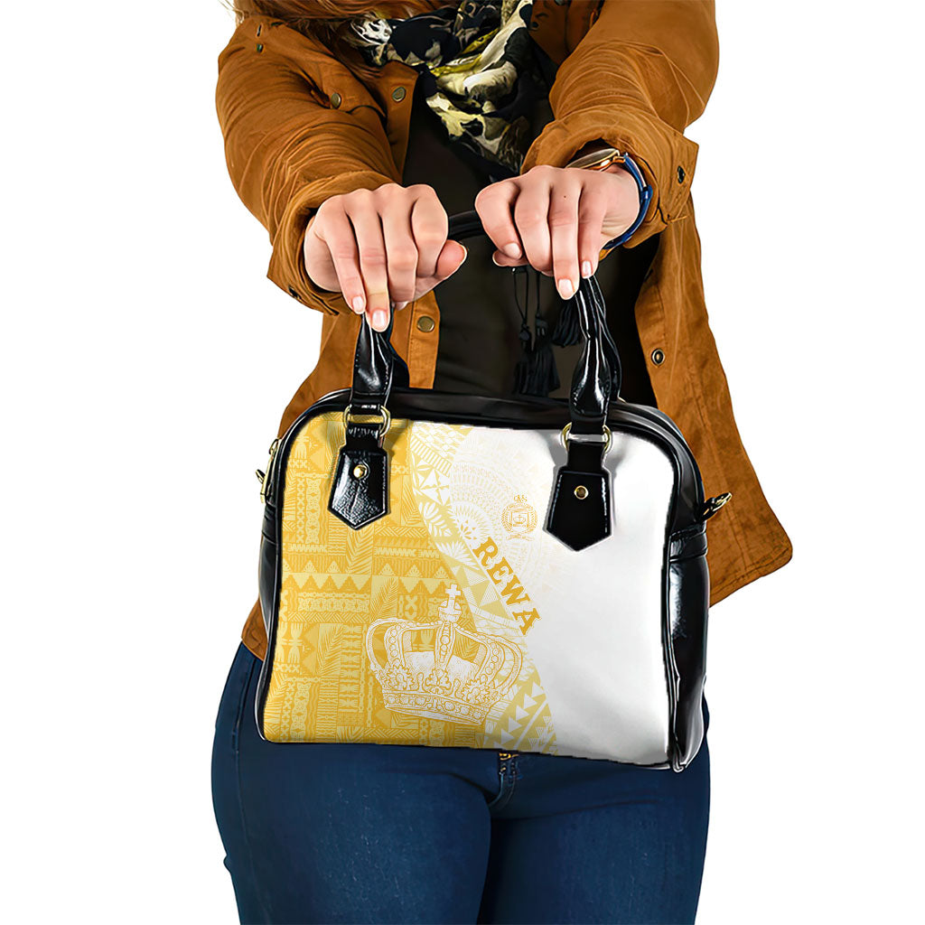 Queen Victoria School Fiji Vulinitu Rewa House Shoulder Handbag Masi Tapa LT7 One Size Yellow - Polynesian Pride