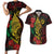 Vanuatu Meri Krismas Couples Matching Short Sleeve Bodycon Dress and Hawaiian Shirt Conch Shell Tribal Art