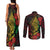 Vanuatu Meri Krismas Couples Matching Tank Maxi Dress and Long Sleeve Button Shirt Conch Shell Tribal Art