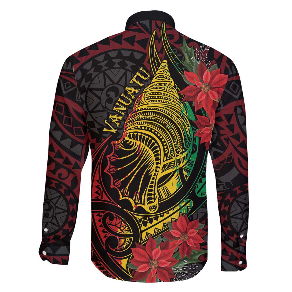 Vanuatu Meri Krismas Family Matching Long Sleeve Bodycon Dress and Hawaiian Shirt Conch Shell Tribal Art LT7 - Polynesian Pride
