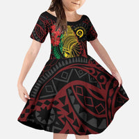 Vanuatu Meri Krismas Family Matching Mermaid Dress and Hawaiian Shirt Conch Shell Tribal Art LT7 Daughter's Dress Art - Polynesian Pride