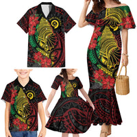 Vanuatu Meri Krismas Family Matching Mermaid Dress and Hawaiian Shirt Conch Shell Tribal Art LT7 - Polynesian Pride