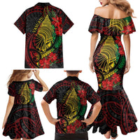 Vanuatu Meri Krismas Family Matching Mermaid Dress and Hawaiian Shirt Conch Shell Tribal Art LT7 - Polynesian Pride