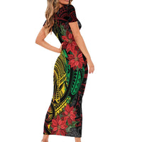Vanuatu Meri Krismas Family Matching Short Sleeve Bodycon Dress and Hawaiian Shirt Conch Shell Tribal Art LT7 - Polynesian Pride