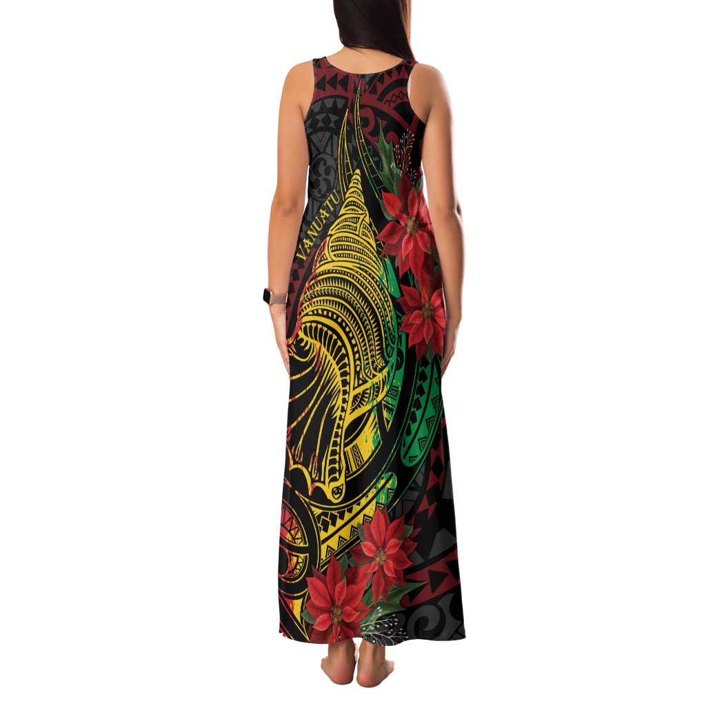 Vanuatu Meri Krismas Family Matching Tank Maxi Dress and Hawaiian Shirt Conch Shell Tribal Art