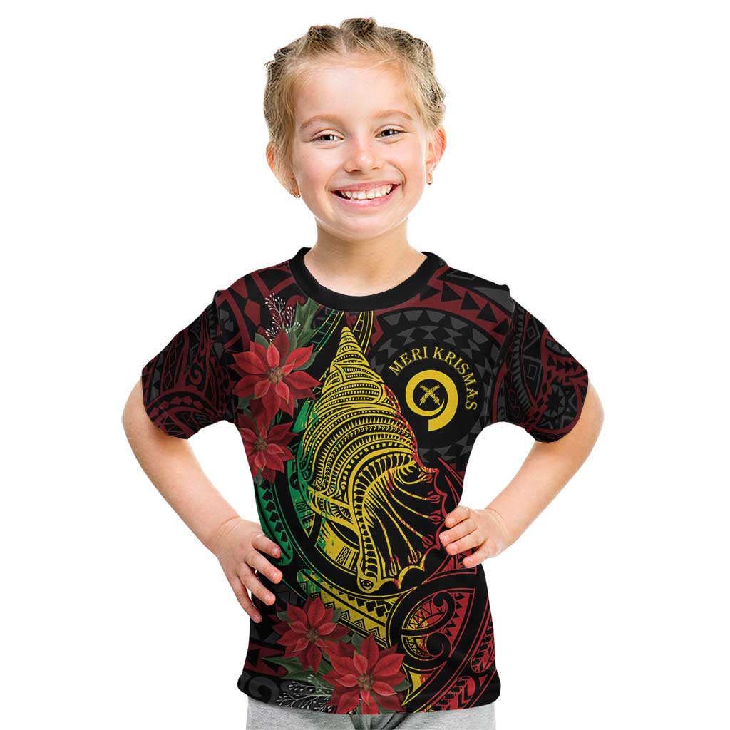 Vanuatu Meri Krismas Kid T Shirt Conch Shell Tribal Art
