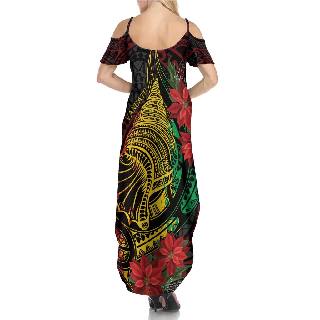 Vanuatu Meri Krismas Summer Maxi Dress Conch Shell Tribal Art