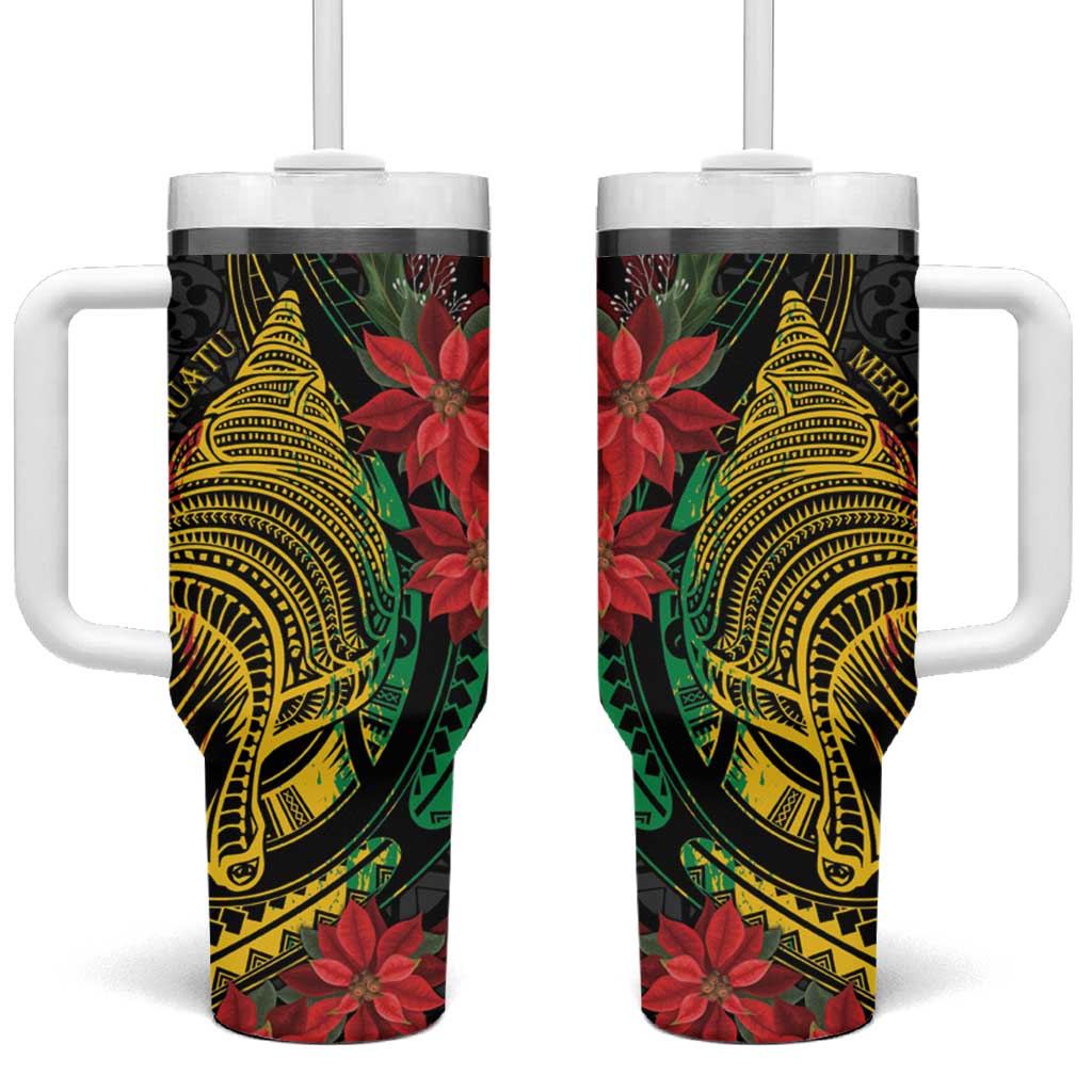 Vanuatu Meri Krismas Tumbler With Handle Conch Shell Tribal Art