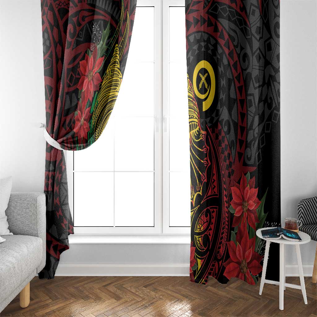 Vanuatu Meri Krismas Window Curtain Conch Shell Tribal Art