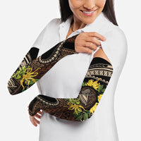 Samoa Moso'oi Flowers Tatau Arm Sleeves Festive Tapa Brown LT7 - Polynesian Pride