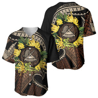 Samoa Moso'oi Flowers Tatau Baseball Jersey Festive Tapa Brown LT7 - Polynesian Pride