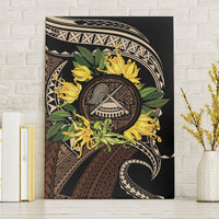Samoa Moso'oi Flowers Tatau Canvas Wall Art Festive Tapa Brown LT7 Without Frame Brown - Polynesian Pride