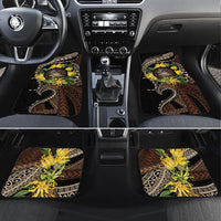 Samoa Moso'oi Flowers Tatau Car Mats Festive Tapa Brown LT7 Set 4pcs Brown - Polynesian Pride