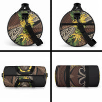 Samoa Moso'oi Flowers Tatau Duffle Bag Festive Tapa Brown LT7 - Polynesian Pride