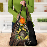 Samoa Moso'oi Flowers Tatau Grocery Bag Festive Tapa Brown LT7 - Polynesian Pride