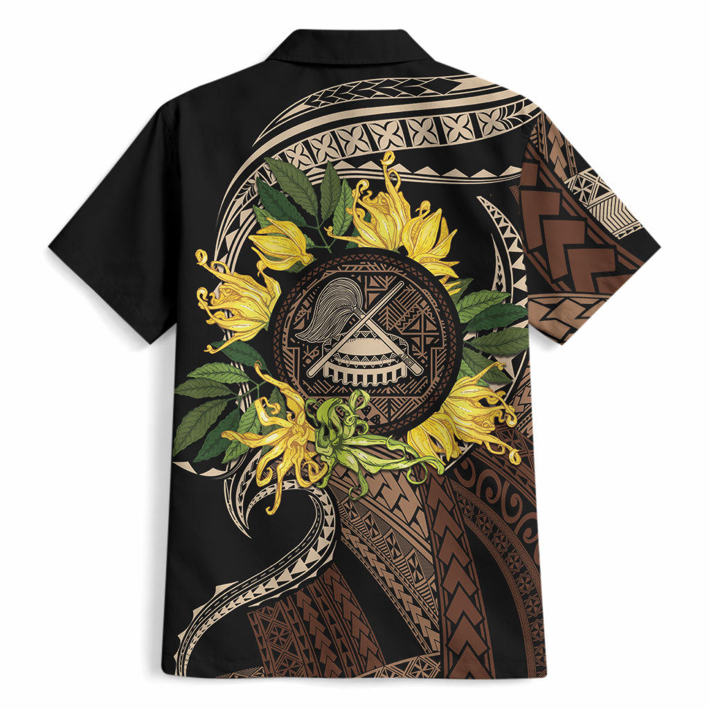 Samoa Moso'oi Flowers Tatau Hawaiian Shirt Festive Tapa Brown LT7 - Polynesian Pride