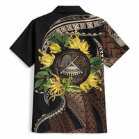 Samoa Moso'oi Flowers Tatau Hawaiian Shirt Festive Tapa Brown LT7 - Polynesian Pride