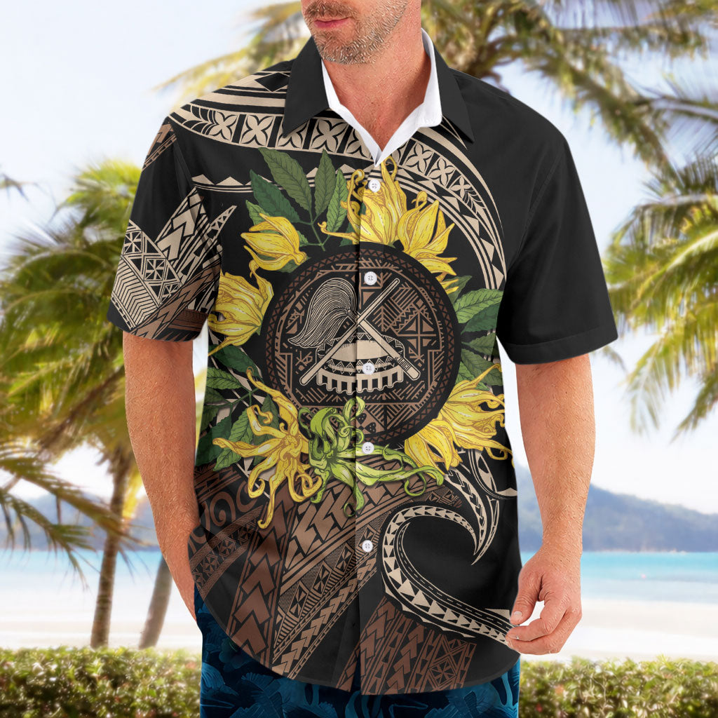 Samoa Moso'oi Flowers Tatau Hawaiian Shirt Festive Tapa Brown LT7 - Polynesian Pride