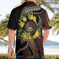 Samoa Moso'oi Flowers Tatau Hawaiian Shirt Festive Tapa Brown LT7 - Polynesian Pride
