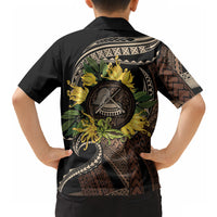 Samoa Moso'oi Flowers Tatau Hawaiian Shirt Festive Tapa Brown LT7 - Polynesian Pride