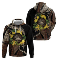 Samoa Moso'oi Flowers Tatau Hoodie Festive Tapa Brown LT7 - Polynesian Pride