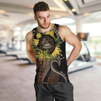 Samoa Moso'oi Flowers Tatau Men Tank Top Festive Tapa Brown LT7 Brown - Polynesian Pride