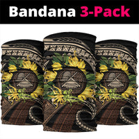 Samoa Moso'oi Flowers Tatau Neck Gaiter Festive Tapa Brown LT7 package One Size: 25*50cm Brown - Polynesian Pride