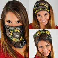 Samoa Moso'oi Flowers Tatau Neck Gaiter Festive Tapa Brown LT7 - Polynesian Pride