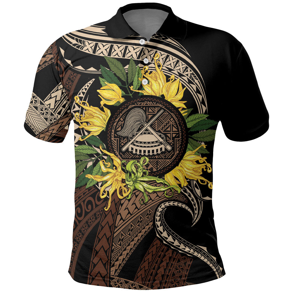 Samoa Moso'oi Flowers Tatau Polo Shirt Festive Tapa Brown LT7 Brown - Polynesian Pride