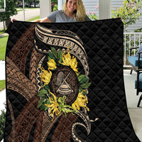 Samoa Moso'oi Flowers Tatau Quilt Festive Tapa Brown LT7 Brown - Polynesian Pride