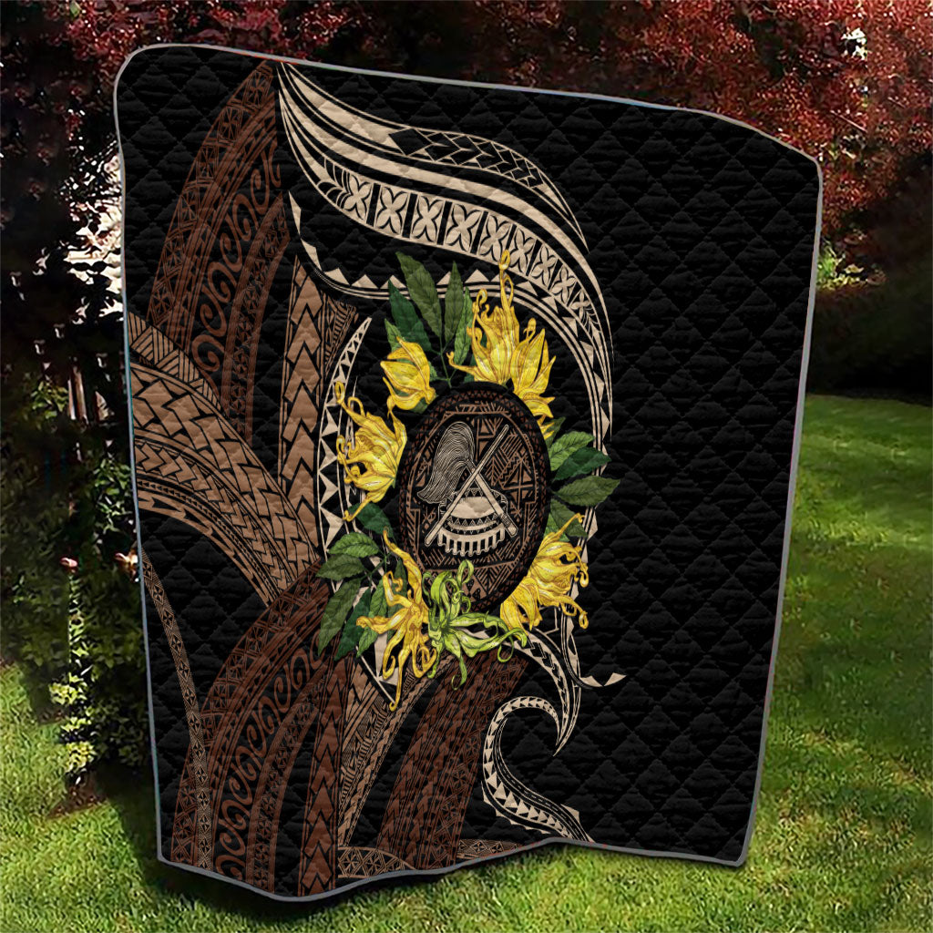 Samoa Moso'oi Flowers Tatau Quilt Festive Tapa Brown LT7 - Polynesian Pride