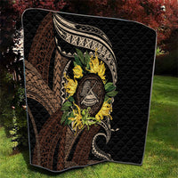 Samoa Moso'oi Flowers Tatau Quilt Festive Tapa Brown LT7 - Polynesian Pride