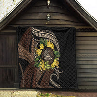 Samoa Moso'oi Flowers Tatau Quilt Festive Tapa Brown LT7 - Polynesian Pride