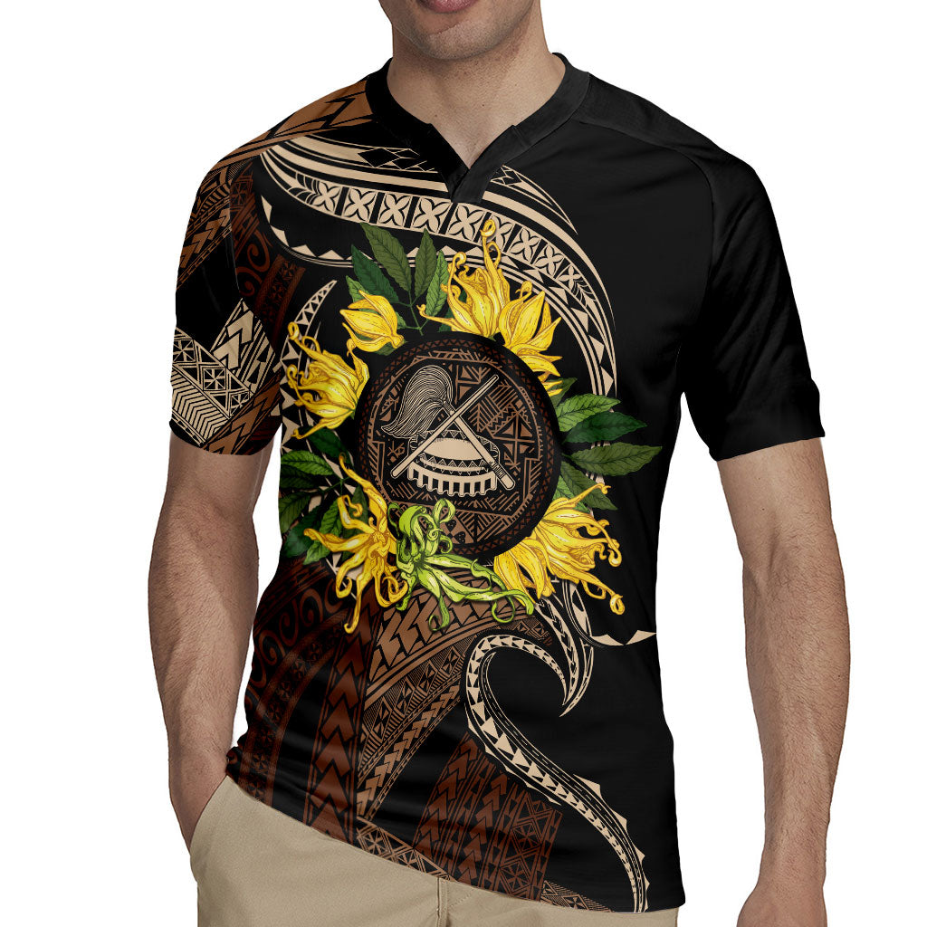 Samoa Moso'oi Flowers Tatau Rugby Jersey Festive Tapa Brown LT7 - Polynesian Pride