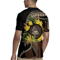 Samoa Moso'oi Flowers Tatau Rugby Jersey Festive Tapa Brown LT7 - Polynesian Pride