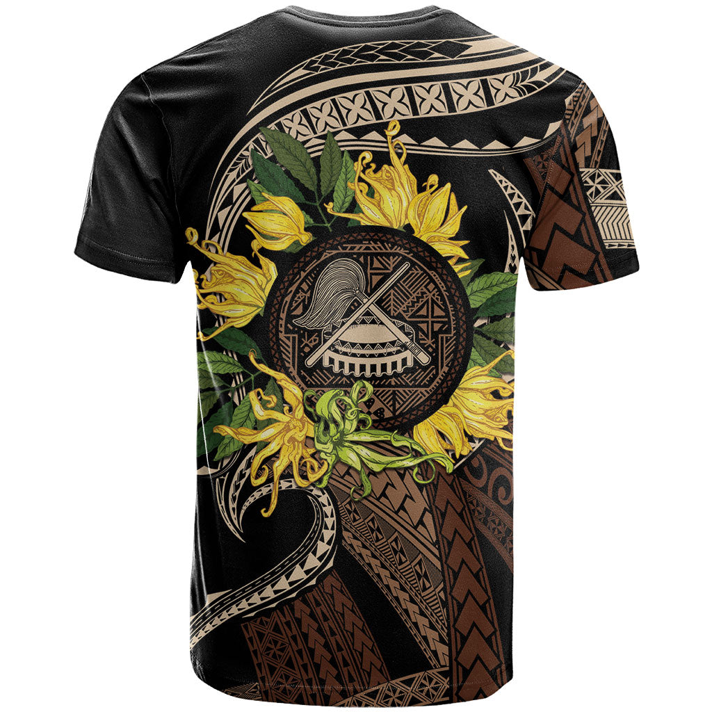 Samoa Moso'oi Flowers Tatau T Shirt Festive Tapa Brown LT7 - Polynesian Pride