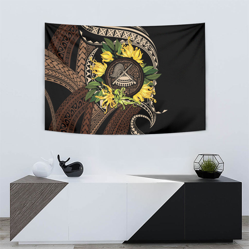 Samoa Moso'oi Flowers Tatau Tapestry Festive Tapa Brown LT7 - Polynesian Pride