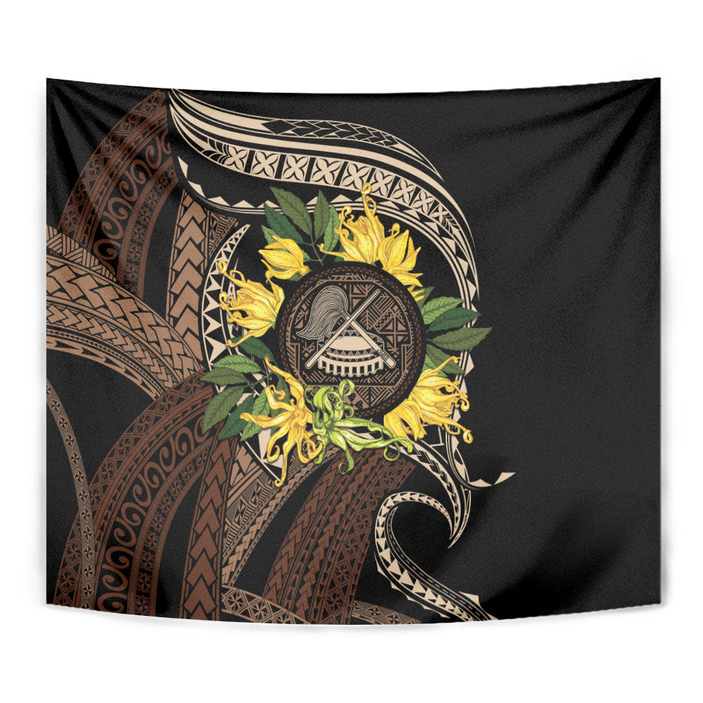 Samoa Moso'oi Flowers Tatau Tapestry Festive Tapa Brown LT7 - Polynesian Pride