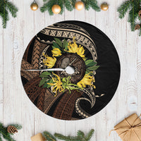 Samoa Moso'oi Flowers Tatau Tree Skirt Festive Tapa Brown LT7 Casual Brown - Polynesian Pride