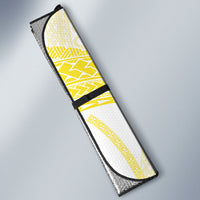 Samoa Moso'oi Flowers Tatau Auto Sun Shade Festive Golden White LT7 - Polynesian Pride