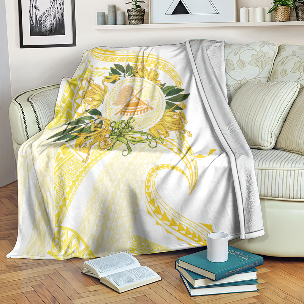Samoa Moso'oi Flowers Tatau Blanket Festive Golden White LT7 Gold - Polynesian Pride