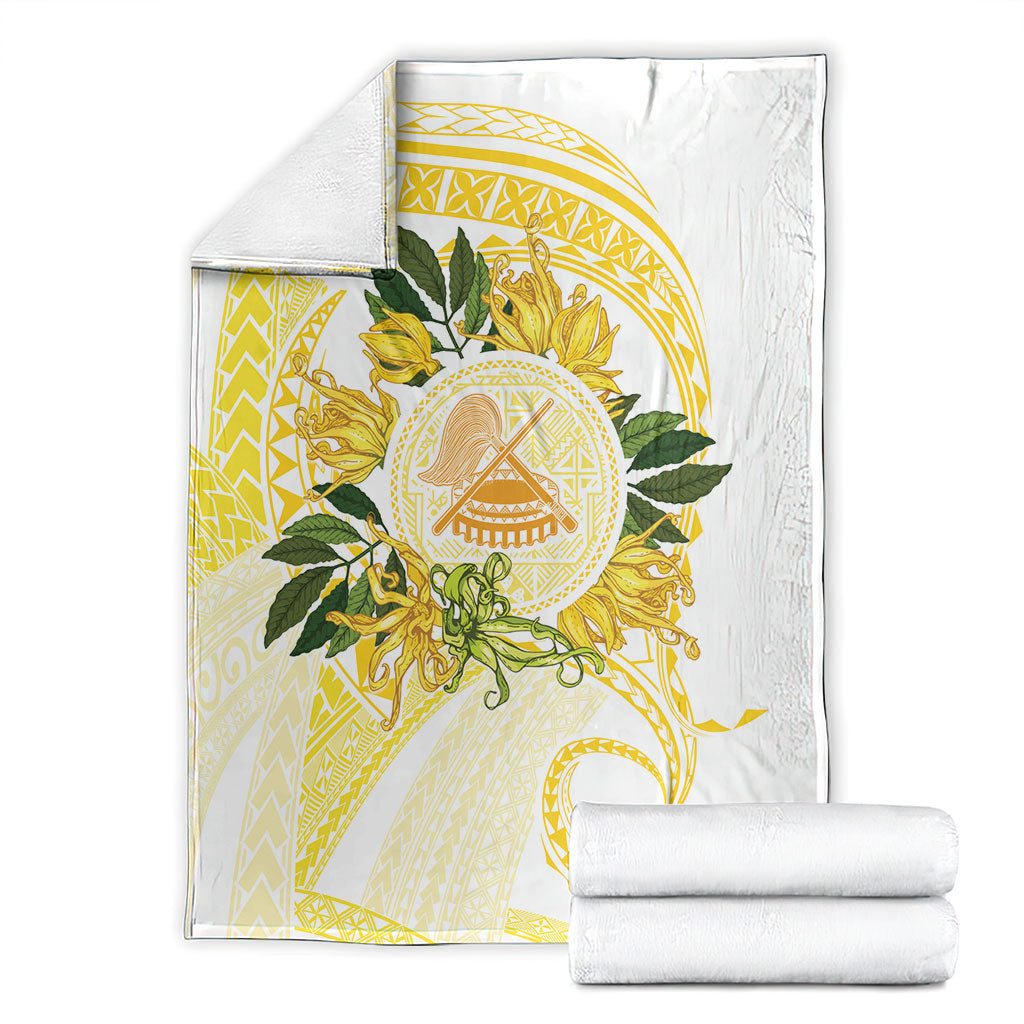 Samoa Moso'oi Flowers Tatau Blanket Festive Golden White LT7 - Polynesian Pride