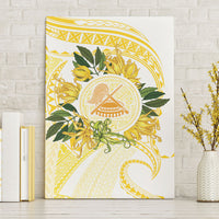 Samoa Moso'oi Flowers Tatau Canvas Wall Art Festive Golden White LT7 Without Frame Gold - Polynesian Pride