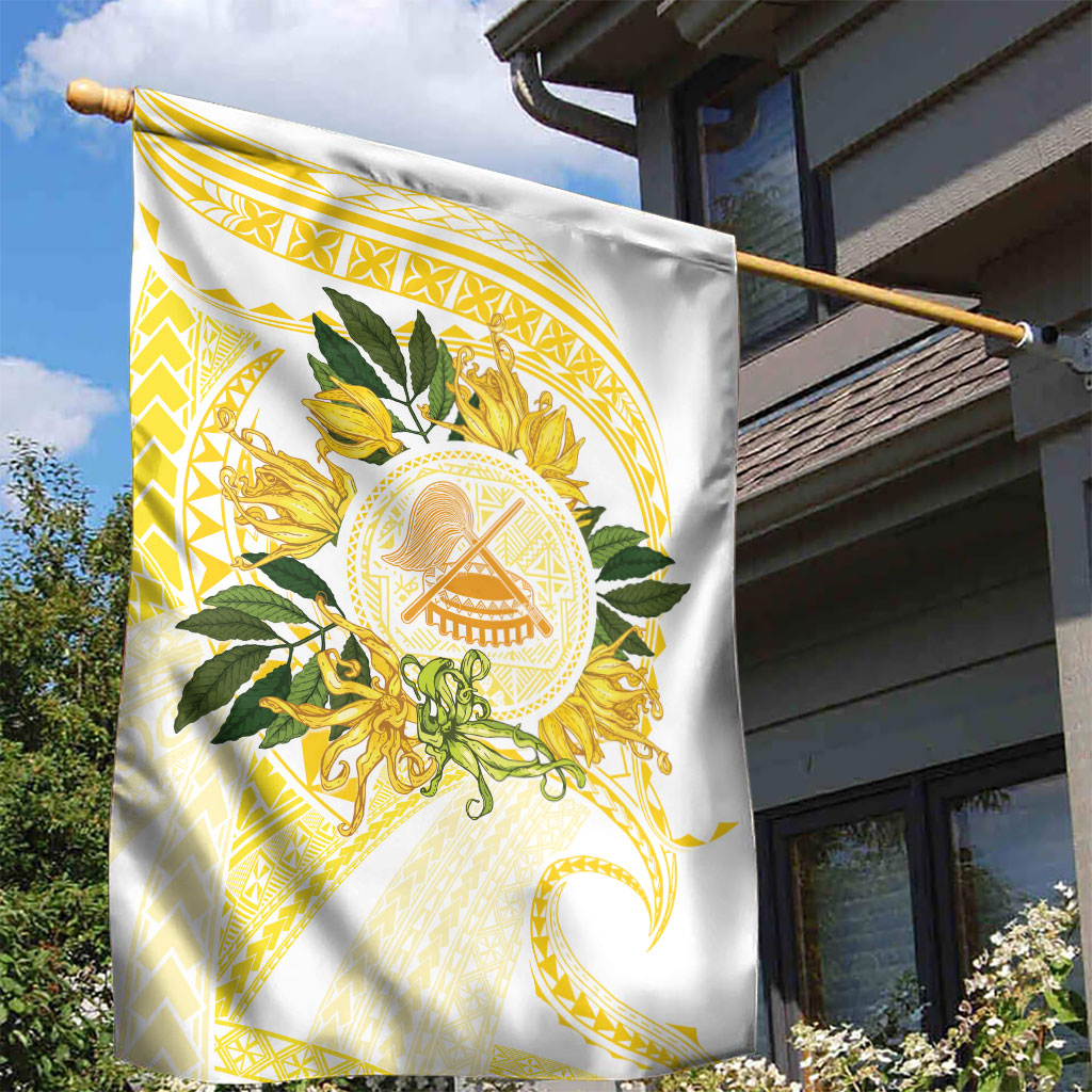 Samoa Moso'oi Flowers Tatau Garden Flag Festive Golden White LT7 - Polynesian Pride