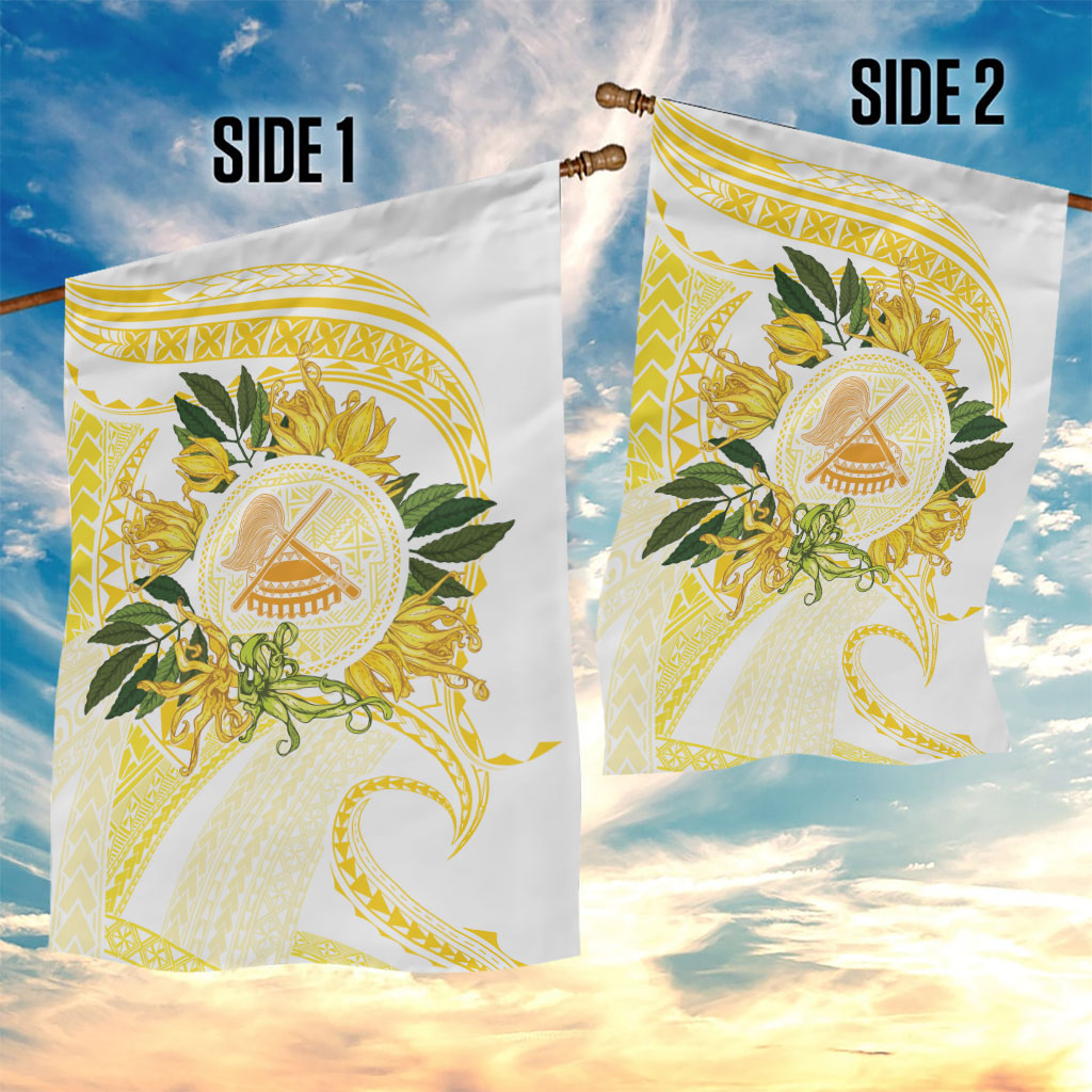 Samoa Moso'oi Flowers Tatau Garden Flag Festive Golden White LT7 - Polynesian Pride