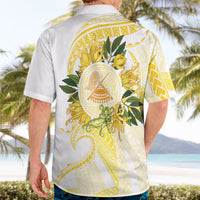 Samoa Moso'oi Flowers Tatau Hawaiian Shirt Festive Golden White LT7 - Polynesian Pride