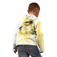 Samoa Moso'oi Flowers Tatau Kid Hoodie Festive Golden White LT7 - Polynesian Pride