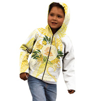Samoa Moso'oi Flowers Tatau Kid Hoodie Festive Golden White LT7 - Polynesian Pride